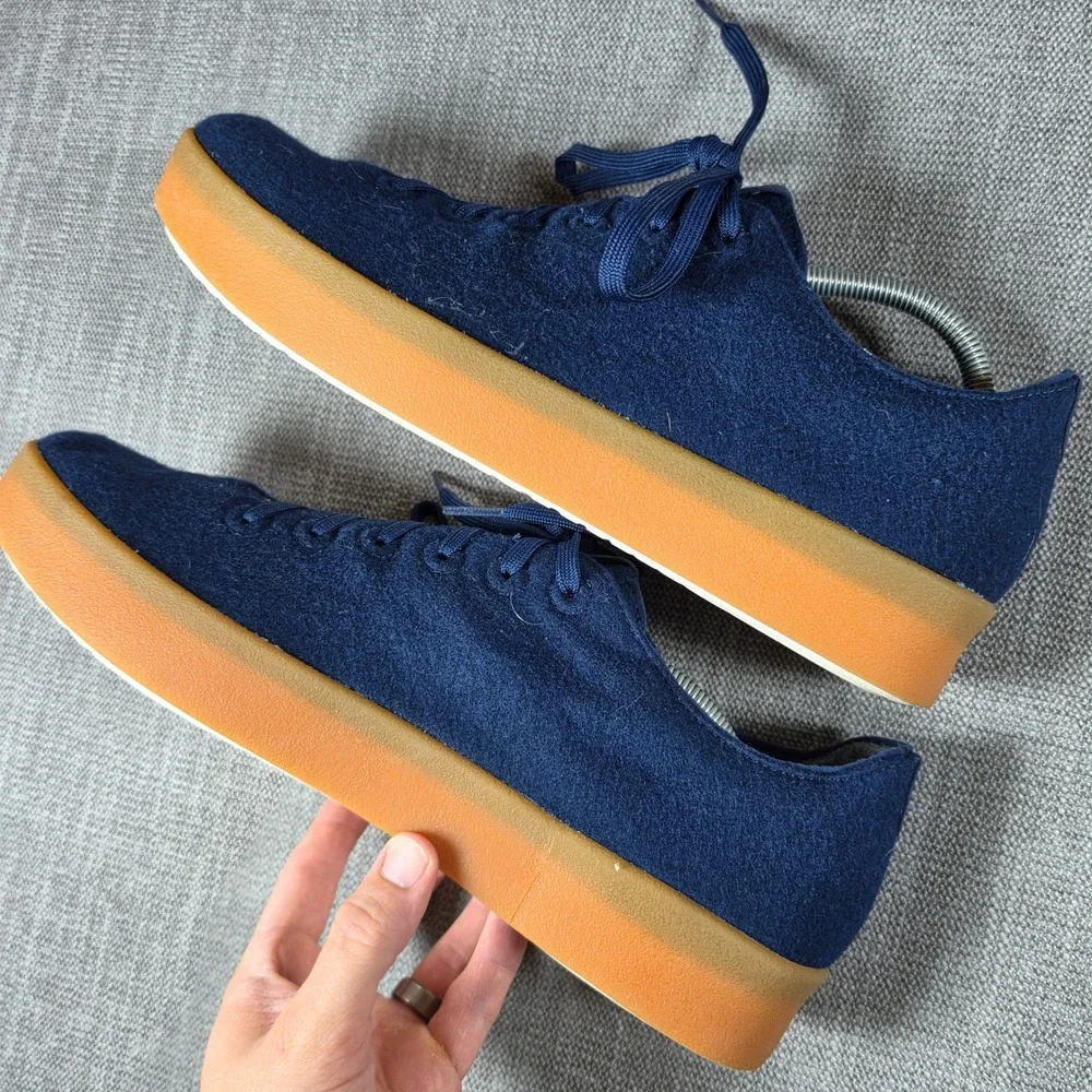 Allbirds Wool Pipers Mens 13 Navy Blue Wool Low Top Sneakers AT1623M130 MINT
